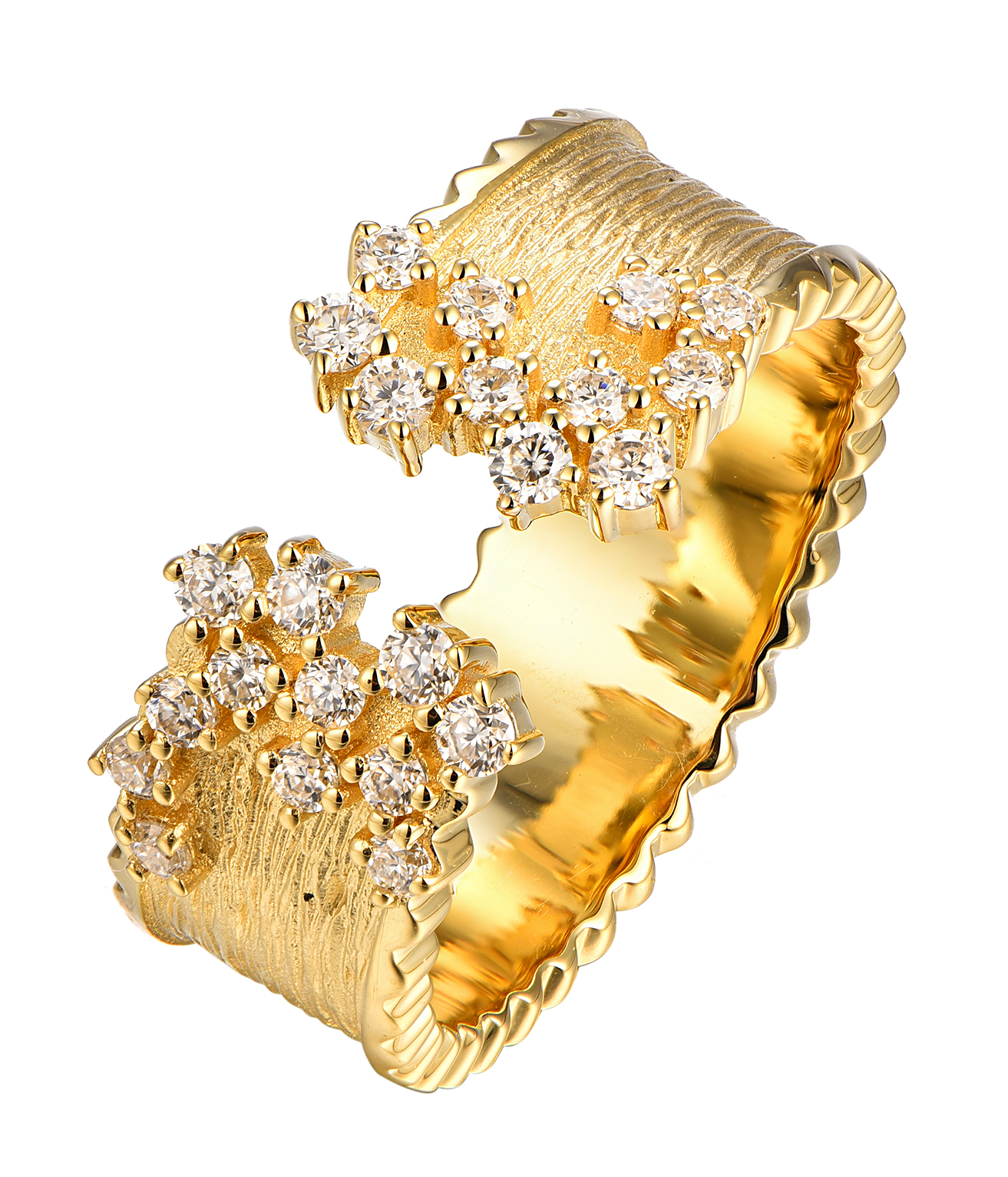 Gold Moissanite Pave Ring Supplier