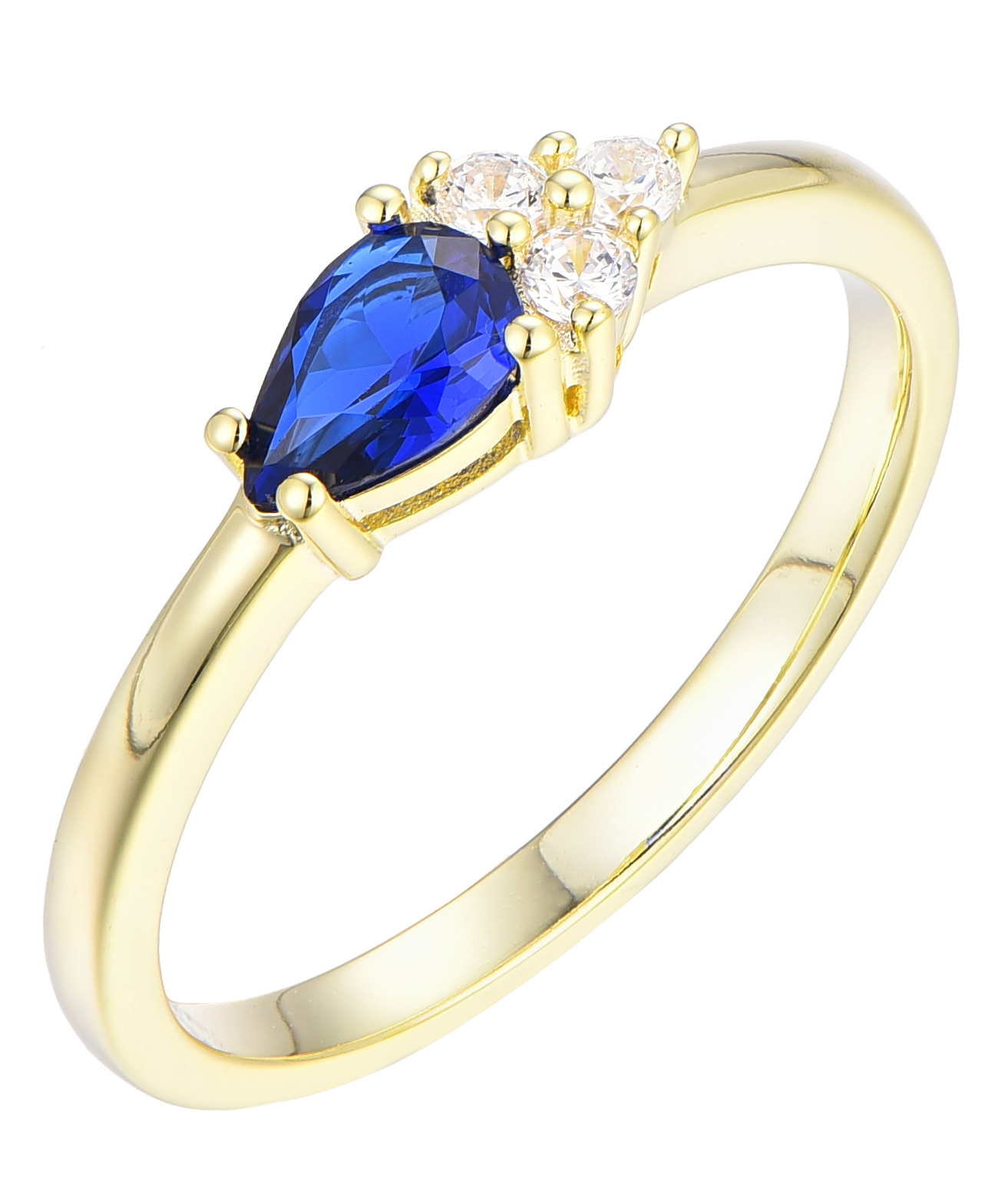 Pear Blue Stone Gold Ring Supplier
