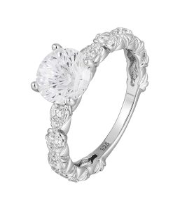 April birthstone diamond ring with brilliant sparkle, representing eternal love and luxury jewelry.