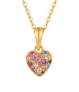 Multi-color birthstone necklace featuring a variety of vibrant gemstones, perfect for personalized birthstone jewelry and elegant gift ideas.