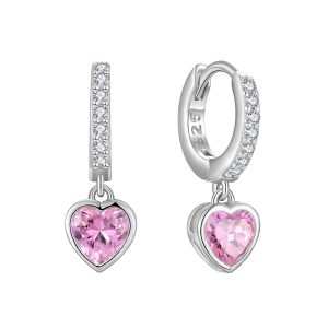Pink heart-shaped earrings