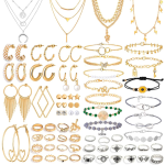 Alloy jewelry collection including rings, necklaces, and bracelets