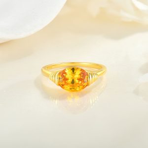 gold plated yellow gemstones ring NR79381A SR18397A(2-2)-AL