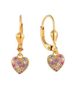 luxury 18K gold heart earrings for fine jewelry factory