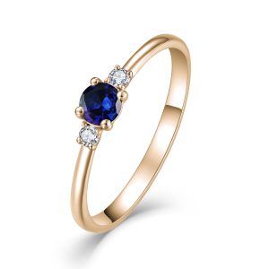 Moissanite engagement gold ring showing exceptional brilliance, a great alternative to diamonds