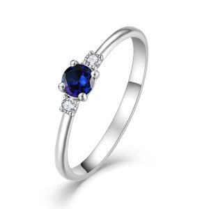 Moissanite engagement silver ring showing exceptional brilliance, a great alternative to diamonds