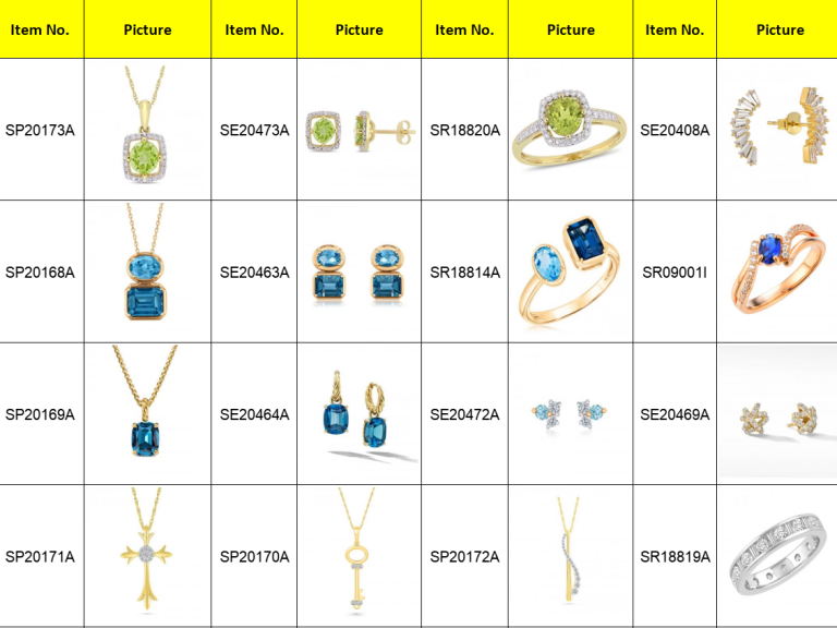 Professional wholesale collection of 925 sterling silver jewelry for retailers.