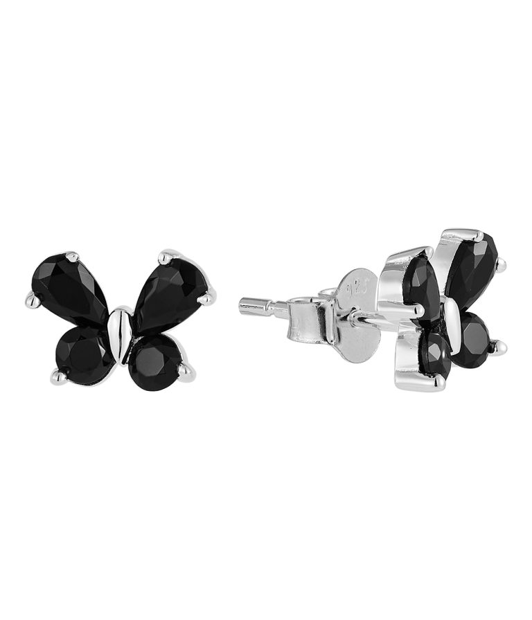Handcrafted black butterfly earring