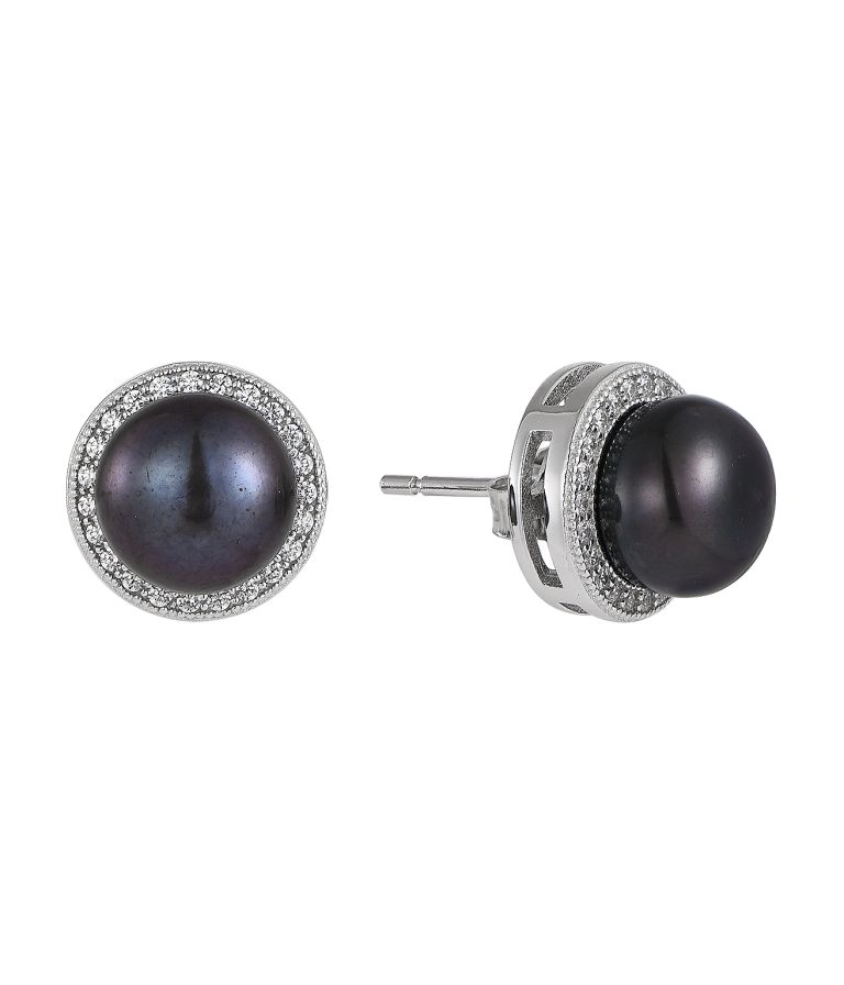 Handcrafted black diamond stud earrings for women