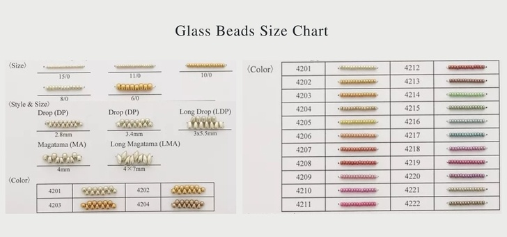 Glass Beads Size Chart