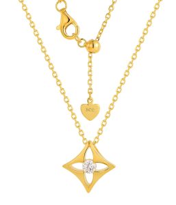 Gold vermeil jewelry start necklaces manufacturer sp04296d