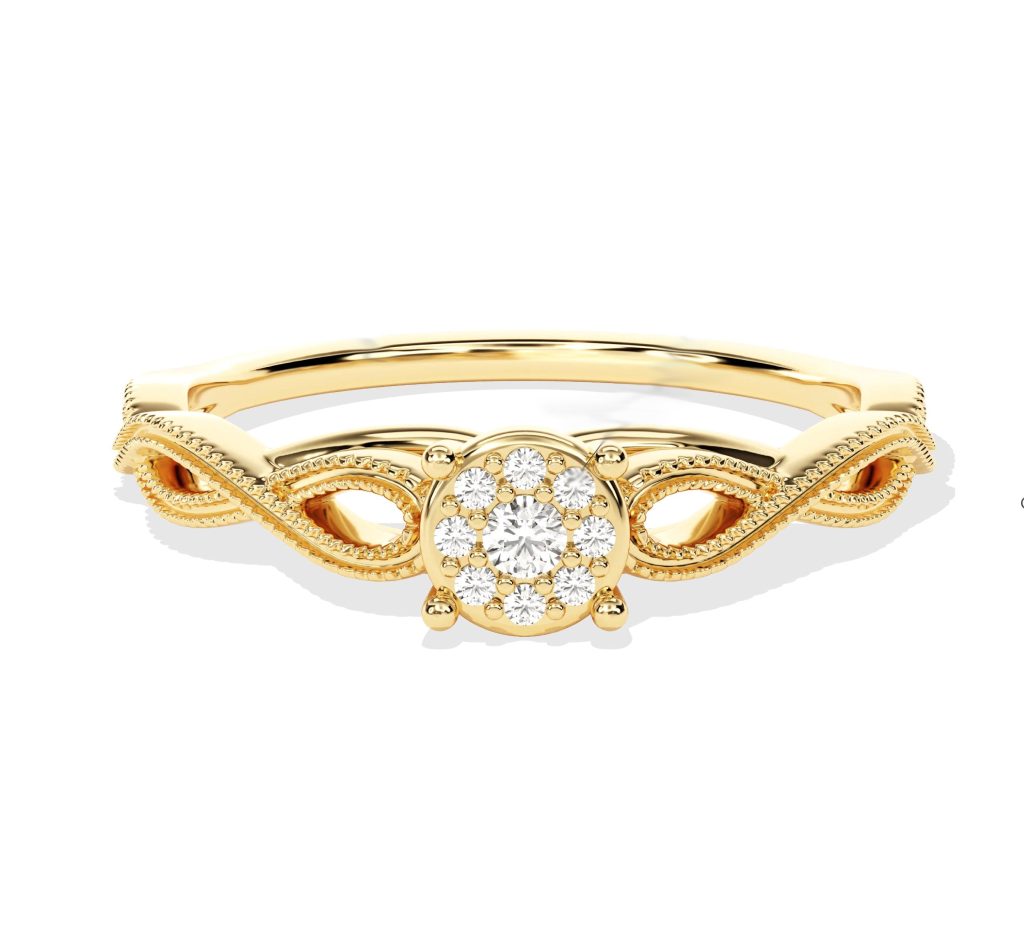 Gold plated ring with elegant twisted design, perfect for everyday sophistication