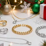 Unique and thoughtful Christmas jewelry gift ideas, featuring personalized necklaces, birthstone rings, and trendy bracelets for the holiday season.
