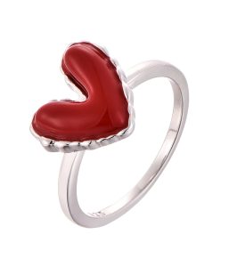 red cabochon 925 silver rings maufacturer SR13901A