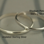 Rhodium plated sterling silver ring compared with classic sterling silver ring