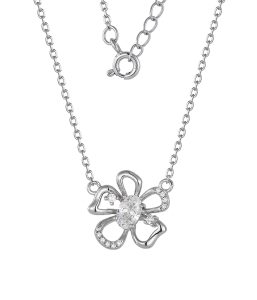 Sterling Silver jewelry flower necklace bulk order NC16425A