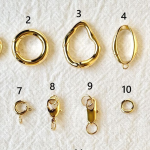 Collage of the jewelry chain clasp types including lobster, spring ring, toggle, and box clasps, illustrating secure necklace and bracelet closures.