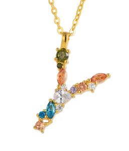 Multicolor diamond y necklace sp17902a