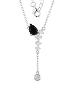Black silver necklace wholesales for v neck dress nc15563g