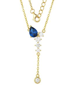 Blue silver necklace wholesales for v neck dress NC15563K
