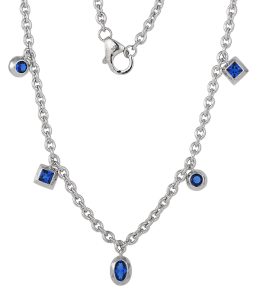 Blue stone silver necklace wholesales for v neck dress nc16775a