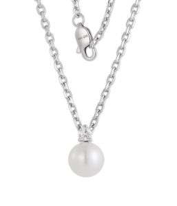 Pearl silver necklace wholesales for v neck dress nc03929c
