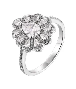 925 sterling silver engagement ring model SR13192D with halo pave moissanite design