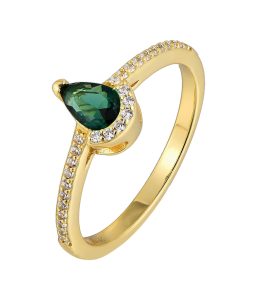 Gold Vermeil Jewelry Green Stone Rings bulks order SR15396A