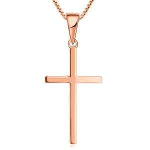 Rose Gold Cross Necklace SP01606D