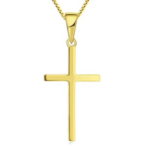Yellow Gold Cross Necklace SP01606C