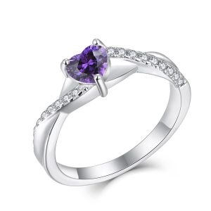 amethyst heart shape ruby engagement ring jewelry