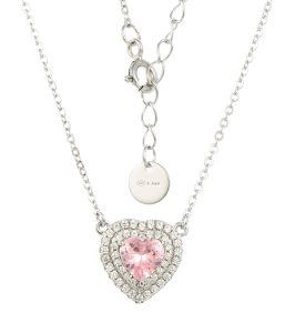 pink heart diamond pendant necklace jewelry