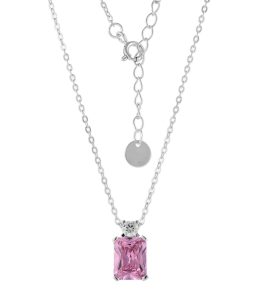 Types of silver 925 silver pink stone necklaces wholesales sp15537b