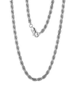 Silver rope chains wholesales nc02636h