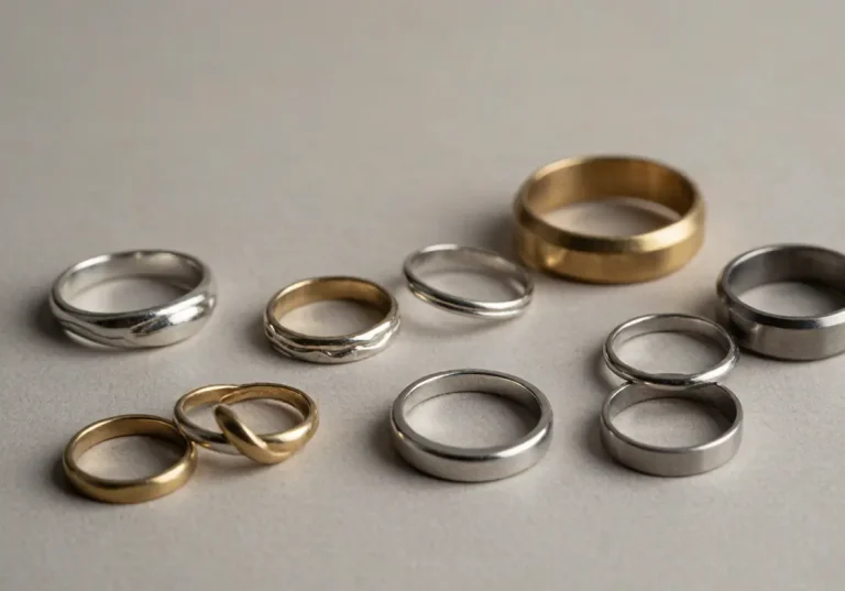 Display of 925 sterling silver, brass and stainless steel jewelry samples from a Guangzhou factory