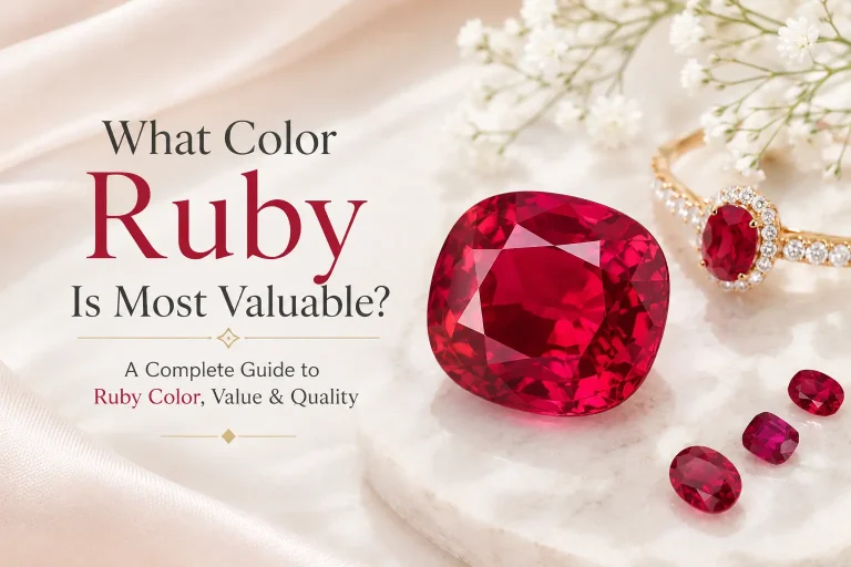 Deep red ruby gemstones showing the most valuable ruby color and quality